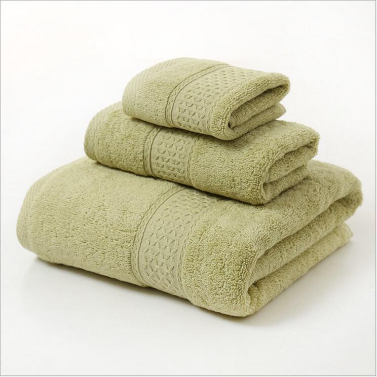 Pure Cotton Plain Broken Covers Long-staple Three-piece Suit Bath Towel - One Red Hill